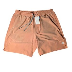 Free Fly Andros Swim Trunks Mens Large Orange Dusk UPF 50+ 7in Board Shorts NWT
